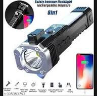 8-in-1 Multifunctional Rechargeable LED Flashlight & Power Bank – Super Bright Emergency Tool