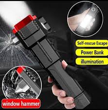 8-in-1 Multifunctional Rechargeable LED Flashlight & Power Bank – Super Bright Emergency Tool