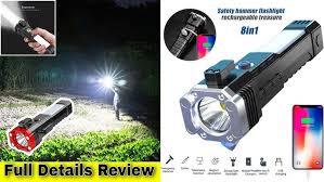 8-in-1 Multifunctional Rechargeable LED Flashlight & Power Bank – Super Bright Emergency Tool